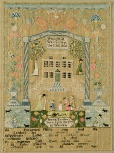 सांपला, 1801 (लिनन पर रेशम धागा) द्वारा अन्ना सैंडर्स