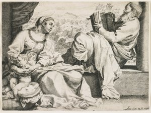 सेंट जॉन द बैपटिस्ट के साथ पवित्र परिवार, 1590 द्वारा एनीबेल कार्रेसी