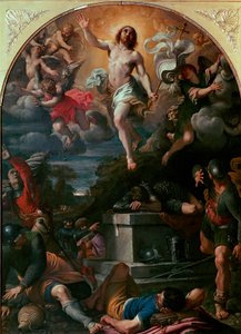 एनीबेल कार्रेसी (कैराचे) (1560-1609) 1593 सन द्वारा क्राइस्ट पेंटिंग का पुनरुत्थान। 217x160 सेमी पेरिस, मुसी डू लौवरे Lo द्वारा एनीबेल कार्रेसी