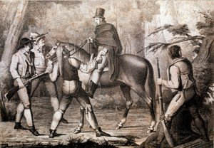 19वीं सदी के एक घुड़सवार पर हमला करने वाले लुटेरे निजी संग्रह प्रिंट करें द्वारा अनाम अनाम