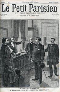 ड्रेफस मामला, 1898 में, लेफ्टिनेंट-कर्नल जॉर्जेस पिक्वार्ट (1854-1914) की गिरफ्तारी। 1898 के "ले पेटिट पेरिसियन" में। द्वारा अनाम अनाम