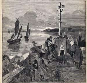 आइसलैंड में मछली पकड़ना: मछुआरे ब्रिटनी छोड़ते हैं। 12/03/1893 को "" ले पेटिट पेरिसियन "" में उत्कीर्णन। द्वारा अनाम अनाम