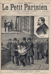 ला टॉयलेट डू कन्विसन ए डेथ (डीब्लर) जेल डे ला रोकेट की रजिस्ट्री में - 1891 के "ले पेटिट पेरिसियन" में उत्कीर्णन। निजी संग्रह। द्वारा अनाम अनाम