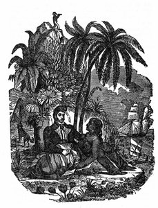 मेडागास्कर द्वीप पर समुद्री लुटेरों का जीवन। "द पाइरेट ओन बुक" 1837 का उत्कीर्णन। द्वारा अनाम अनाम