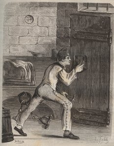 Le forcat Blouet - पियरे ज़ैकोन द्वारा (1817-1895) (कोलोनिया पेनेल - दंड कॉलोनी) निजी संग्रह द्वारा "हिस्टोइरे डेस बैगनेस डेपुइस लेउर क्रिएशन ए नोज जर्स" (1877) में उत्कीर्णन द्वारा अनाम अनाम