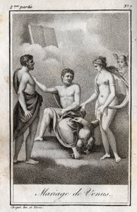 मंगल और शुक्र का विवाह। चार्ल्स अल्बर्ट डेमोस्टियर (1760-1801) द्वारा "लेट्रेस ए एमिली सुर ला मिथोलॉजी" में 1819 से उत्कीर्ण। निजि संग्रह। द्वारा अनाम अनाम