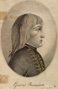 "" जनरल नेपोलियन बोनापार्ट का पोर्ट्रेट (1769-1821) "" अनाम उत्कीर्णन 1796 मंद 19.2x12.5 सेमी निजी संग्रह द्वारा अनाम अनाम