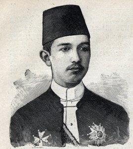 अब्बास द्वितीय पाशा का पोर्ट्रेट (1874-1944), मिस्र के उप राजा। "" ले प्यूट पेरिसियन "" में उत्कीर्णन द्वारा अनाम अनाम