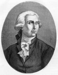 एंटोनी लॉरेंट लवॉज़ियर (1743-1794) का पोर्ट्रेट, फ्रांसीसी रसायनज्ञ - ड्यूप्रे डे ला माहेरी द्वारा "ले लिवर रूज - हिस्टोइरे डी ल'चफौड एन फ्रांस" में 1863 से उत्कीर्णन। निजि संग्रह। द्वारा अनाम अनाम