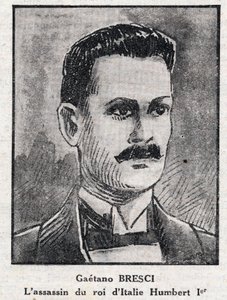 गेटानो ब्रेस्की का पोर्ट्रेट (1869-1901), इतालवी अराजकतावादी जिसने किंग हम्बर्ट प्रथम (अम्बर्टो I) की हत्या की द्वारा अनाम अनाम
