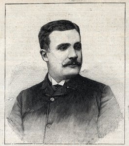 पियरे डेकोरसेल का पोर्ट्रेट, फ्रांसीसी लेखक (1856-1926)। "" ले पेट्रो पेरिसियन "" में उत्कीर्णन द्वारा अनाम अनाम