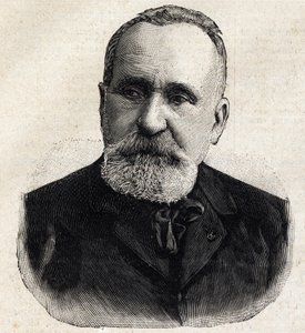 पियरे पुविस डी चवन्नेस का पोर्ट्रेट (1824-1898) फ्रांसीसी चित्रकार, उस समय सोसाइटी नेशनेल डेस बीक्स आर्ट्स के अध्यक्ष। "" ले पेट्रो पेरिसियन "" में उत्कीर्णन द्वारा अनाम अनाम