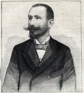पियरे सेल्स का पोर्ट्रेट (1854? -1921?), एक फ्रांसीसी लेखक। "" ले पेट्रो पेरिसियन "" में उत्कीर्णन द्वारा अनाम अनाम