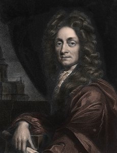 सर क्रिस्टोफर व्रेन का पोर्ट्रेट, अंग्रेजी वास्तुकार (1632-1723)। द्वारा अनाम अनाम