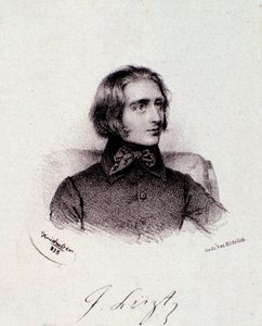 हंगेरियन संगीतकार फ्रांज लिस्ट्ट (1811-1886) का चित्र उत्कीर्णन। 19 वीं सदी। मिलानी निजी संग्रह द्वारा अनाम अनाम