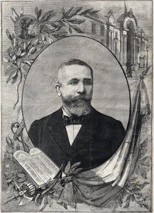 18 फरवरी 1899 को चुने गए नए फ्रांसीसी राष्ट्रपति एमिल लुबेट (1838-1929) का पोर्ट्रेट। उत्कीर्णन। "द लिटिल पेरिसियन" में द्वारा अनाम अनाम