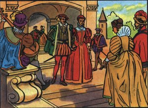 हेनरी II (1519-1559) और कैथरीन डी मेडिसिस (कैटरिना डी मेडिसी) (1519-1589), फ्रांस के राजा और रानी के चित्र। "" फ्रांस के राज्य के प्रमुखों और प्रमुखों का संग्रह "" में अनाम चित्रण। 20 वीं सदी। निजि संग्रह। द्वारा अनाम अनाम
