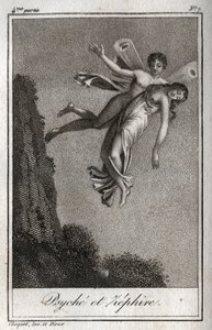 मानस Zephyr द्वारा दूर ले जाया गया। चार्ल्स अल्बर्ट डेमोस्टियर (1760-1801) द्वारा "लेट्रेस ए एमिली सुर ला मिथोलॉजी" में 1819 से उत्कीर्ण। निजि संग्रह। द्वारा अनाम अनाम