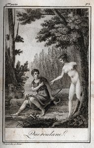 QUERCULANES, अप्सराएँ, चैनल रक्षक। चार्ल्स अल्बर्ट डेमोस्टियर (1760-1801) द्वारा "लेट्रेस ए एमिली सुर ला मिथोलॉजी" में 1819 से उत्कीर्ण। निजि संग्रह। द्वारा अनाम अनाम