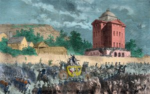 25 जून 1791 को वारेन्स की वापसी, शाही परिवार पेरिस वापस लाया गया, उत्कीर्णन, निजी संग्रह द्वारा अनाम अनाम