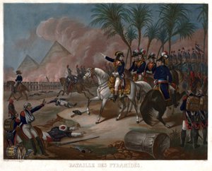 पिरामिड की लड़ाई (3 थर्मिडोर एक VI, 21 जुइलेट 1798) - बेनामी - 1800 - मेज़ोटिंट - 59,8x84,7 - निजी संग्रह द्वारा अनाम अनाम