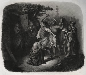 सेंट जूलियन (शहीद) का पतन। 1846 से "संतों के जीवन" में उत्कीर्णन। निजि संग्रह। द्वारा अनाम अनाम