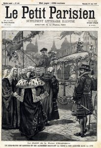 इंग्लैंड की रानी विक्टोरिया की जयंती: लंदन के लॉर्ड मेयर होरेशियो डेविस (1819-1901) और रानी को प्राप्त करने वाले उनके अल्डरमेन शहर में पहुंचे। 27/06/1897 को "" ले पेटिट पेरिसियन "" में। निजि संग्रह द्वारा अनाम अनाम