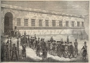 19वीं सदी में रोशफोर्ट का बैगन। पियरे ज़ैकोन (1817-1895) (कोलोनिया पेनेल - दंड कॉलोनी) द्वारा "उनके निर्माण से लेकर आज तक दोषियों का इतिहास" (1877) में उत्कीर्णन। निजि संग्रह। द्वारा अनाम अनाम