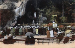 लूर्डेस में गुफा - हौट्स पाइरेनीस (65) 1900 के आसपास। द्वारा अनाम अनाम