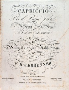F Kalkbrenner द्वारा Capriccio के संगीत स्कोर का शीर्षक पृष्ठ द्वारा अनाम अनाम