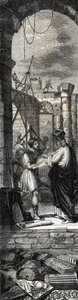 Trophime d'Arles या सेंट ट्रोफिम (तीसरी शताब्दी) Arles के चर्च का निर्माण - 1846 की उत्कीर्णन "" लाइव्स डेस सेंट्स "" में। निजि संग्रह। द्वारा अनाम अनाम