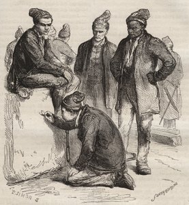19वीं सदी में ब्रेस्ट बैगन की गैलरी के प्रकार। पियरे ज़ैकोन (1817-1895) (कोलोनिया पेनेल - दंड कॉलोनी) द्वारा "उनके निर्माण से लेकर आज तक दोषियों का इतिहास" (1877) में उत्कीर्णन। निजि संग्रह। द्वारा अनाम अनाम