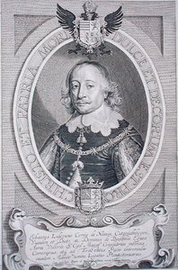 जॉन लुईस (1590-1653) पेट्रस डी आयोड द्वारा उकेरी गई 'पोर्ट्रेट्स डेस होम्स इलस्ट्रेस' से नासाउ-हदमार की गणना, 1706 में प्रकाशित (उत्कीर्णन)