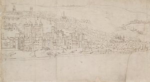 साउथवार्क से देखा गया लंदन का पैनोरमा: द टॉवर, 1554