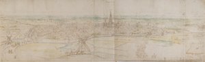 दक्षिण-पश्चिम के एक ऊंचे बिंदु से s'Hertogenbosch Den Haag का विहंगम दृश्य, c1545-50।