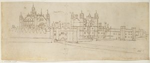हैम्पटन कोर्ट के चैपल और गेटहाउस, c.1544 (कागज पर कलम और स्याही) द्वारा एंथोनीस वैन डेन Wyngaerde