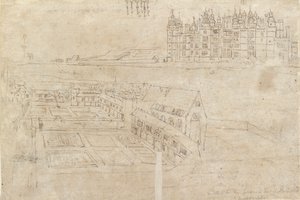 रिचमंड पैलेस और प्रिवी गार्डन का रिवर फ्रंट, c1550s द्वारा एंथोनीस वैन डेन Wyngaerde