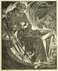 किंग वारवुल्फ़ की मृत्यु, पब। 1915 (उत्कीर्णन) द्वारा एंथोनी फ्रेडरिक ऑगस्टस सैंडिस