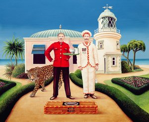 द कुक एंड वेटर, 1996 (एक्रिलिक ऑन बोर्ड)