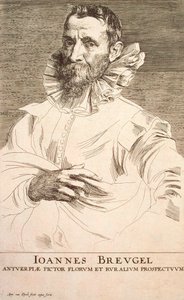 16 जनवरी, 1601-1678, यंगर कलाकार ब्रूघेल का पोर्ट्रेट, 17 वीं शताब्दी का पहला तीसरा था द्वारा एंथोनी वैन डाइक