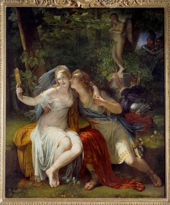 Torquato Tasso (Mug) (1544-95) द्वारा 'Gerusalemme Liberta' से रिनाल्डो और आर्मिडा - रेनॉड और आर्माइड। एंटोनी एंसियाक्स द्वारा चित्रकारी (1764-1840)