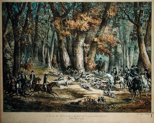 27 अप्रैल 1818 को कम्पेग्ने में जंगल में शिकार हिरण द्वारा एंटोनी चार्ल्स होरेस वर्नेट