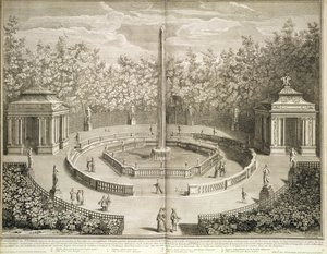 फॉनटेन डेस डोम्स, वर्साय, c.1715 (नक़्क़ाशी) द्वारा एंटोनी हेरिसेट