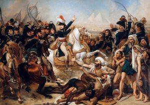 21 जुलाई, 1798 को पिरामिड की लड़ाई में बोनापार्ट द्वारा एंटोनी जीन ग्रोस बैरोन