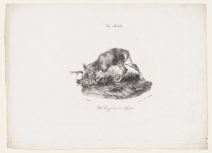 एक हिरण और एक लिंक्स, 1834। द्वारा एंटोनी लुइस बेरी