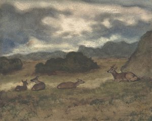 लैंडस्केप में हिरण, 1810-75।