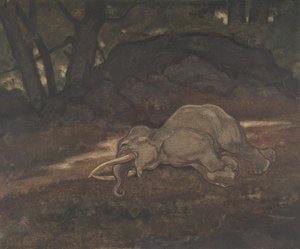 सोता हुआ हाथी, 1810-75। द्वारा एंटोनी लुइस बेरी