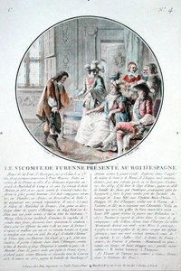 ट्यूरेन का विस्काउंट (1611-75) स्पेन के राजा फिलिप चतुर्थ (1605-65) को प्रस्तुत किया गया है, जिसे एल. रोजर द्वारा उकेरा गया है। द्वारा एंटोनी लुई फ्रेंकोइस (बाद में) सार्जेंट-मार्सौ