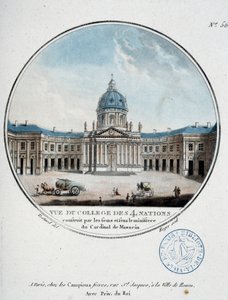 Vue du Collège des Quatre Nations (Institut de France) - सार्जेंट द्वारा "" पेरिस की मुख्य इमारतों के सुरम्य दृश्य "" में द्वारा एंटोनी लुई फ्रेंकोइस सीरजेंट मार्कोयू