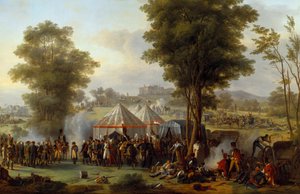 ऑस्ट्रिया में एबर्सबर्ग के महल के पास सम्राट नेपोलियन I (1769-1821) का बिवौक 4/05/1809 एंटोनी पियरे मोंगिन (1761-1827) 1810 सन द्वारा पेंटिंग। 1,35x2,03 मी।